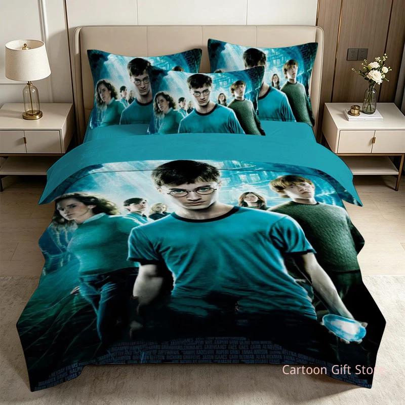 Magic Academy Duvet Cover Pillowcase H-Harrypotter Bedding Set Children and teenagers bedroom decoration Multi Size
