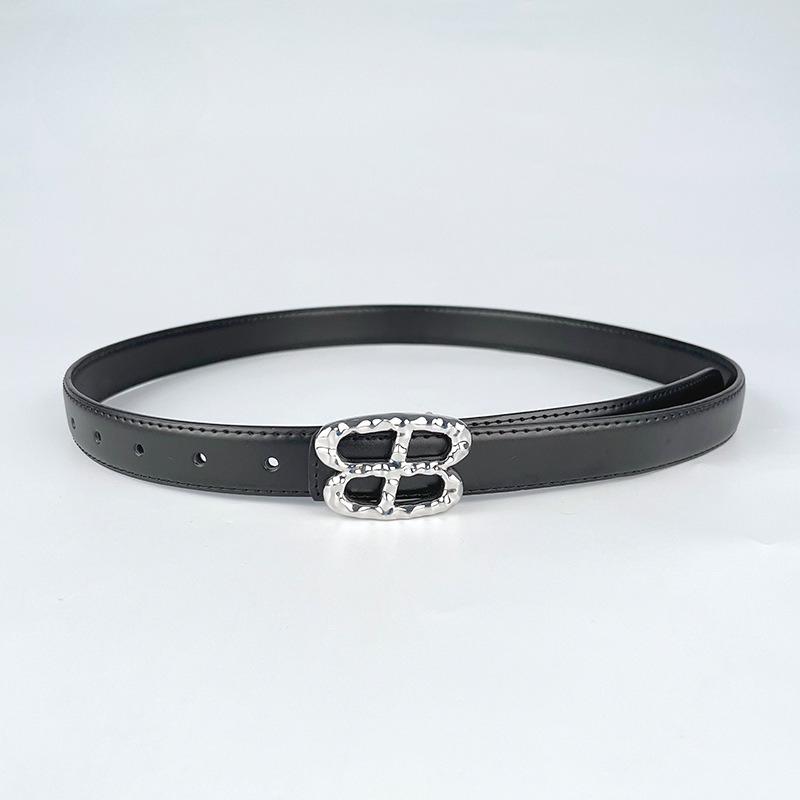 Genuine Leather Ladies' Red Belt, Cowhide Versatile, Simple and Fashionable Jeans, Decorative Belt, Rose Red