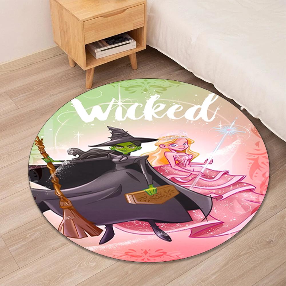 Wicked Printed Round Rug Carpet Chair Rug Area Rug Entryway Doormats,for Office Chair Living Room Bedroom Kitchen Room.