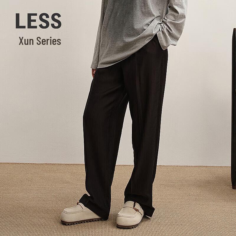 LESS 2025 Autumn Silk Blend Straight Loose Long Pants