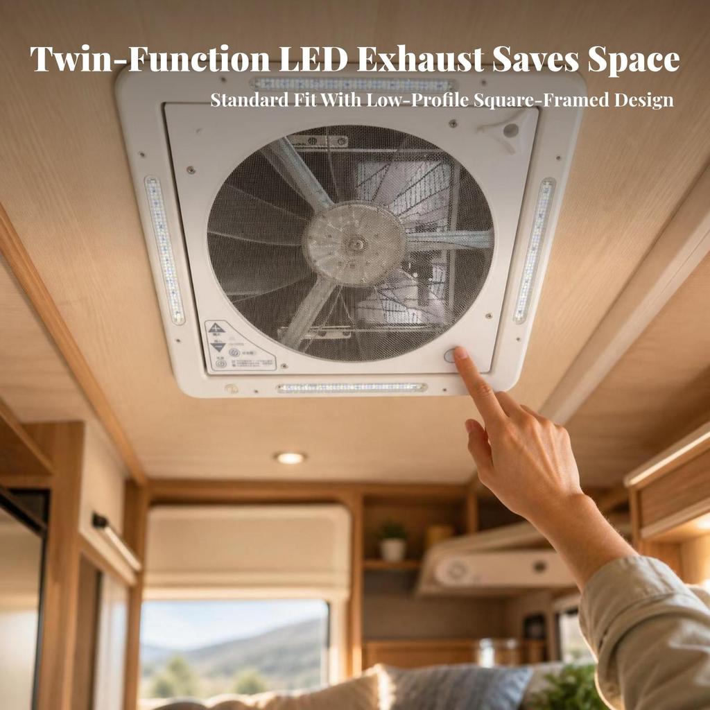Вентиляционное отверстие в крыше автодома со светодиодной подсветкой Тихий вентилятор Свет 4 режима