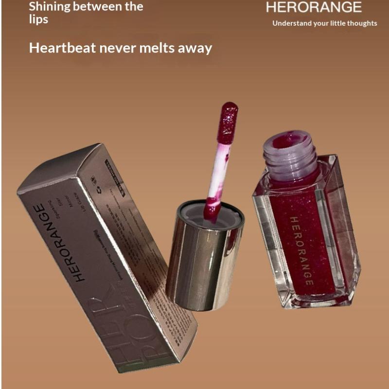 Herorange Clear Watery Lip Glaze Sparkling Mirror Lip Gloss Fine Shimmer For Plump Juicy Lips Watery Glaze Hydrating Lips