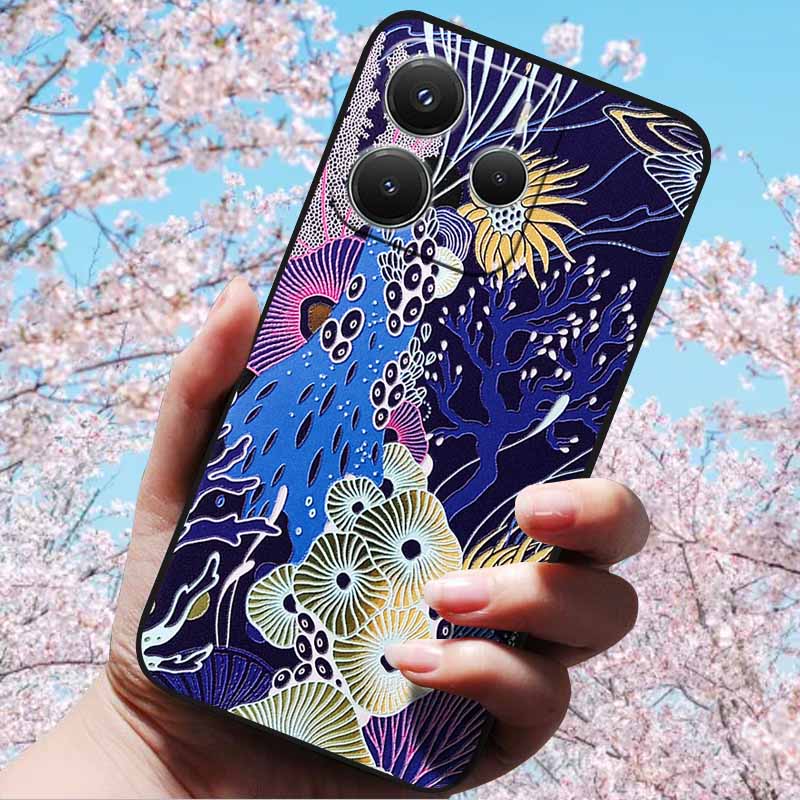 Для Xiaomi Redmi Note 14 5G 4G Чехлы 3D Рельефные Тисненые Ретро Мягкие Силиконовые Чехлы Для Redmi Note 14 5G Глобальная Версия 3D Чехлы