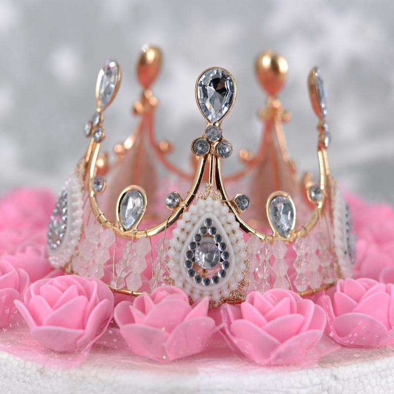 Cake Decoration Crown Upright Ornament Adult Retro Birthday Baking Insert Plastic Head Decoration Children Little Crown For Cake