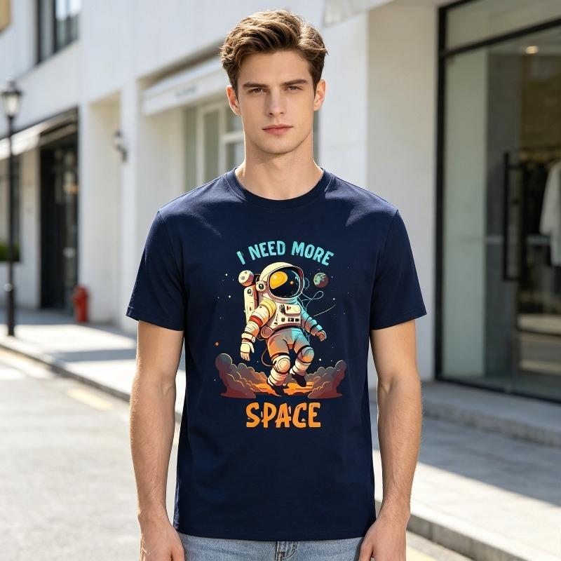 Cool SpaceUnisex Design Tshirt Unisex Casual Daily Wear Short Sleeve Graphic Tee I Need More Space Graphic Fashion Hip Hop Style