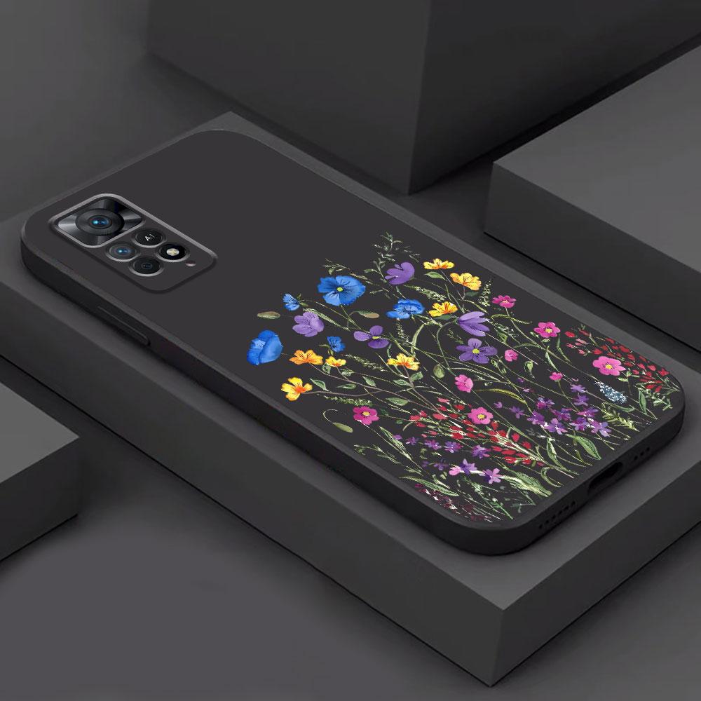 Butterfly Flower Art Phone Case for Xiaomi Redmi Note 11S 9S 9 8 7 10 11 Pro 13 Pro 9T 12 10S 12S 8T TPU Soft Cover