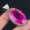 Кулон из драгоценного камня с розовым топазом, твердый кулон из стерлингового серебра 925 пробы, ювелирный подарок для унисекс