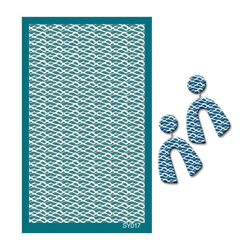 23 стиля самоклеящихся трафаретов для шелкографии для полимерной глины, листья пальмы, многоразовые сетчатые трафареты для трансферной печати, для изготовления серег и ювелирных изделий