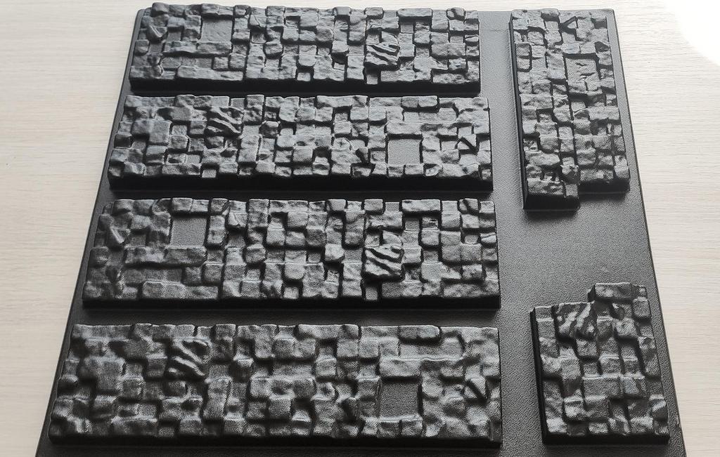 Mold for Wall Decoration, Artificial Stone and Tiles from Plaster, Concrete, Gypsum 'Pixels' SET 6 Pcs DIY