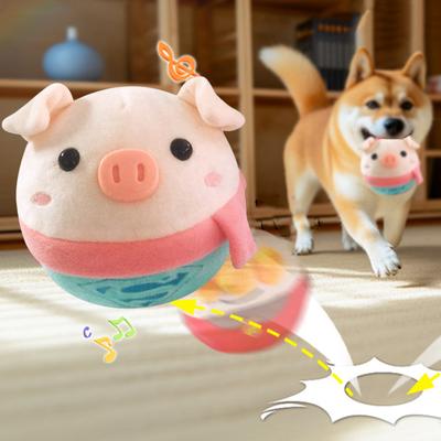 1 комплект, игрушка для домашних животных, интерактивная движущаяся плюшевая игрушка для домашних животных, набор мультяшных свиней, говорящая писклявая электронная игрушка-мяч для собак, товары для домашних животных
