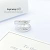 Серебряное кольцо 925 пробы с крыльями ангела, унисекс, регулируемое – Элегантный геометрический дизайн в стиле легкой роскоши