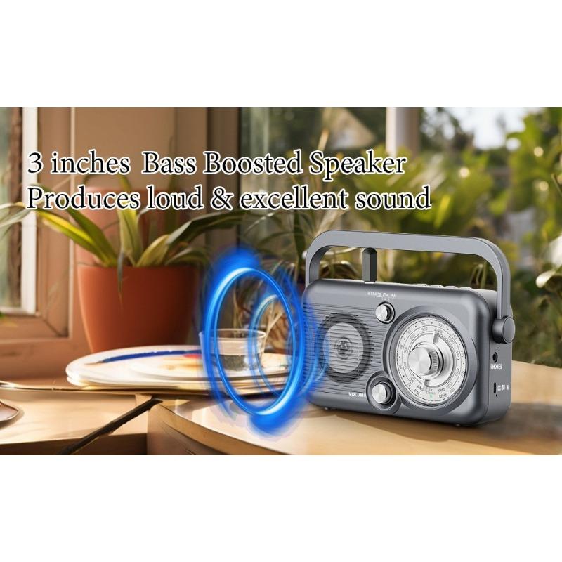 Multifunctional Wireless Bluetooth Speaker Full Band FM/AM Radio Card U Disk High Volume MP3 Player