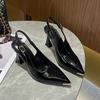 Fashion 2025 New Summer Women Black Fashion Sandals Woman Heels Pumps Sexy Pointed Toe Sandalias Female High Heels Shoes Women