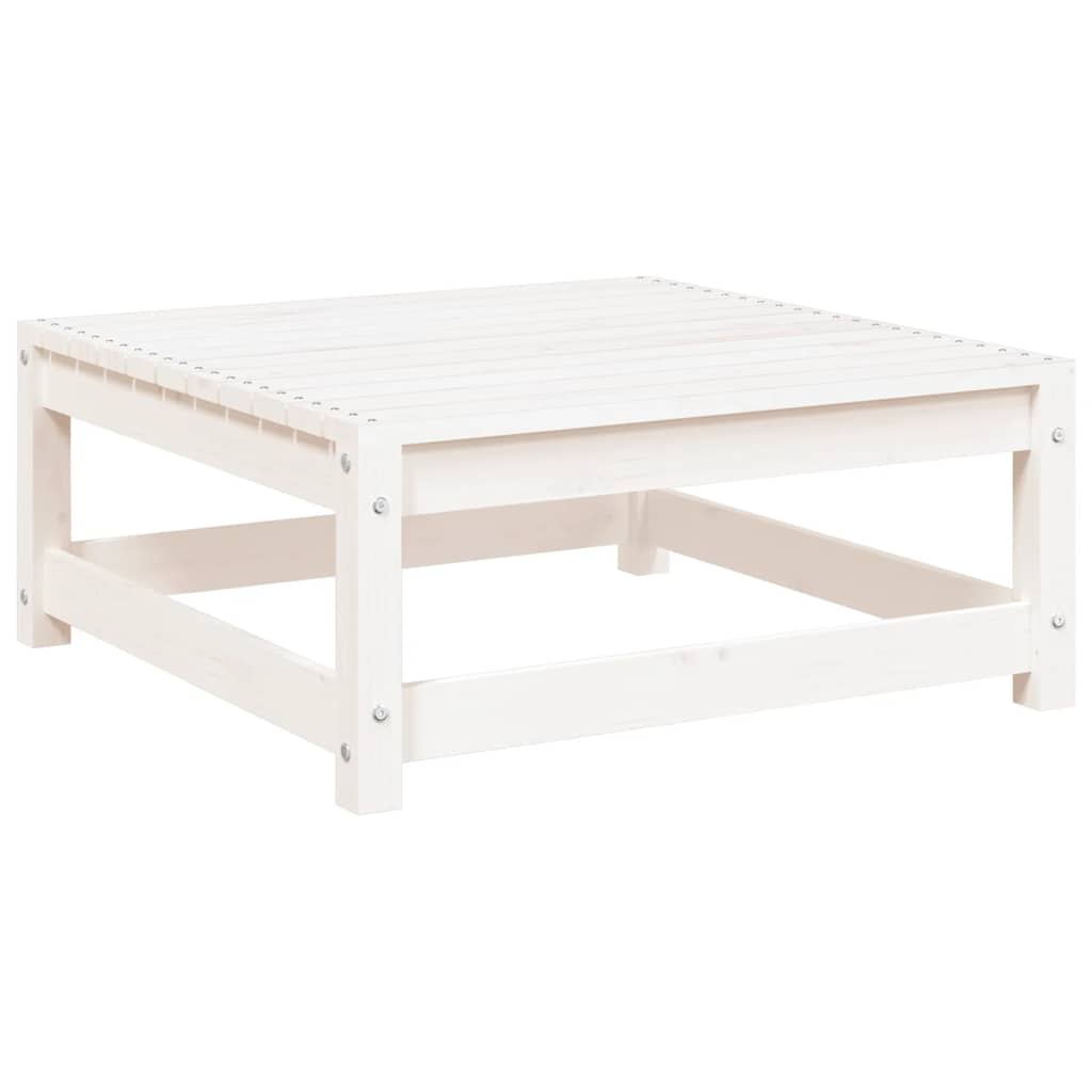 2 Piece Garden Lounge Set with Cushions White Solid Pine Wood