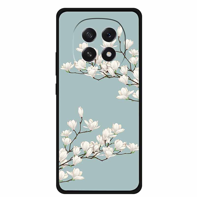 For Oppo A5 5G Phone Case 3D Relief Emboss Flowers Back Cover Black TPU Silicone Soft Case For Oppo A 5 PKQ110 Cases 6.7" Fundas