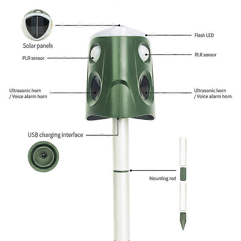SJZ026 360 Degree Ultrasonic Solar Energy Outdoor Animal Repellent