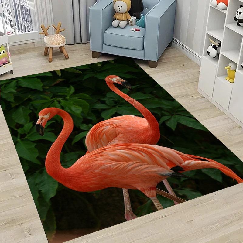HD Printing Pink Flamingo Large Area Carpets for Home Living Room Kids Bedroom Sofa Doormat Kitchen Floor Rugs Anti-slip Decor