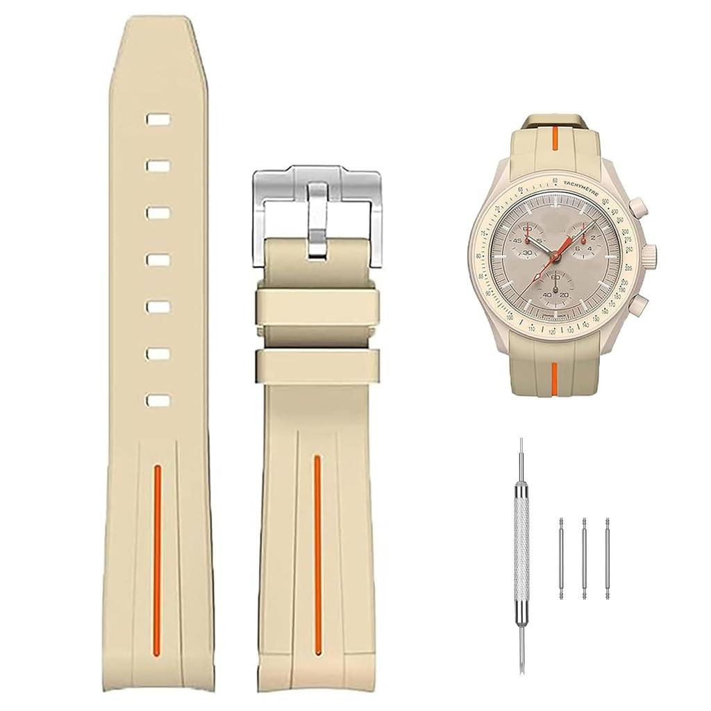 20mm Watch Band for Omega Omega and Swatch Rubber 20mm Silicone Waterproof and Sweatproof X, Swatch, MoonSwatch, Band, Band, Omega, Speedmaster,