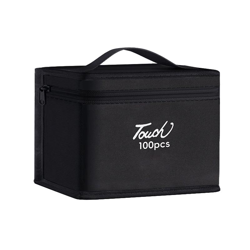 12-168Pcs Markers Pen Black Storage Bag Massive Large Capacity Zipper Folding Art Markers Zipper Canvas Pencil Bag
