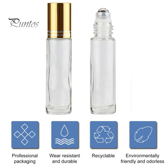 3/12 шт., флаконы с роликовыми шариками для эфирного масла, многоразовые пустые бутылки из прозрачного стекла с роликовыми шариками из нержавеющей стали для парфюмерии, косметического лосьона Essential