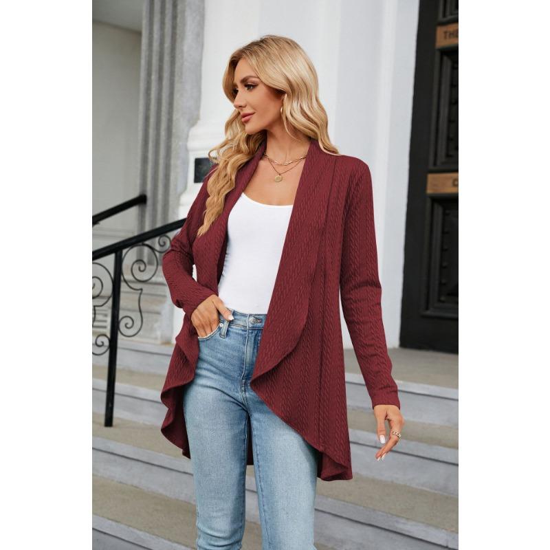 YYFS Women's Fashion Casual Solid Color Print Autumn Winter Long Sleeve Jackets & Coats