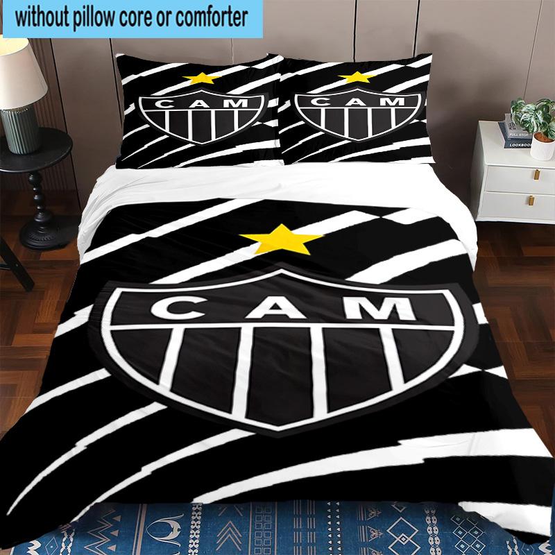 3pcs Clube Atlético Mineiro With Shield Bedding Set Duvet Cover Closure Includes 1 Duvet Cover & 2 Pillowcases Bedding Sets Home Decor Gifts