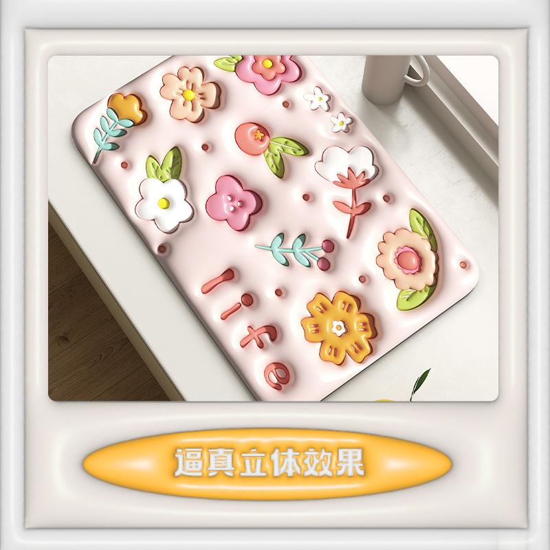 Расширяющийся дренажный коврик Bar Diatom Mud Absorber Coaster Tea Table Изоляционный коврик Bowl Teddy Cup Не требующий мытья коврик для сушки