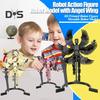 Robot Action Figure with Butterfly Angel Wing Accessories Multi-jointed Movable 3D Printed Robot Model Toy Articulated Dummy Figurine Decoration
