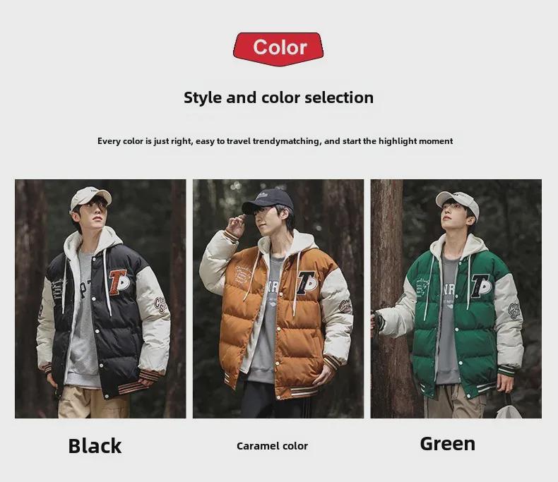 Мужская зимняя куртка из овчины с подкладкой из бархата и капюшоном — модный свободный крой и повседневный стиль