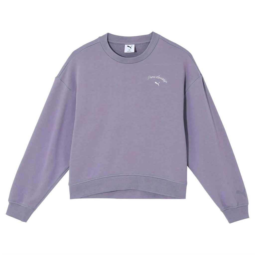 Puma Comfortable Breathable Round Neck Pullover Long Sleeve Sweatshirt Women Sweatshirt Purple 632536-90