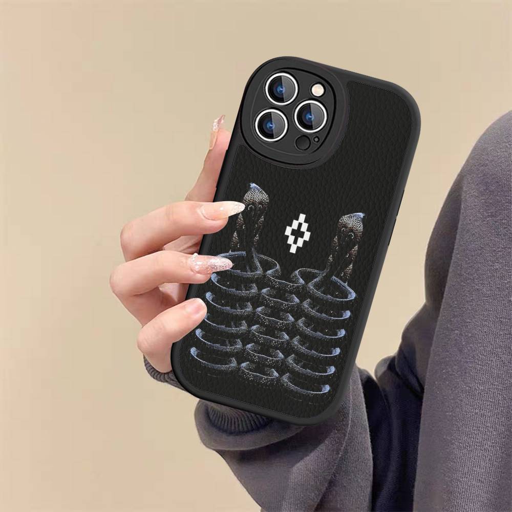 Чехол для телефона M-MARCELO B-BURLON для IPhone 16 15 14 13 12 11 Pro Max Plus Кожаный Мягкий Чехол