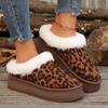Мода Модные зимние ботинки на платформе с леопардовым принтом для женщин, удобные зимние ботинки из искусственного меха, женские нескользящие теплые ботильоны на толстой подошве 2024
