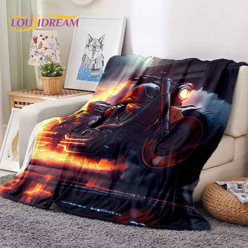 Motocross Motorcycle Soft Blankets,Keep Warm Throw Blanket Comfortable Blanket for Picnic Beds Sofa Home Bedroom Hiking Gift