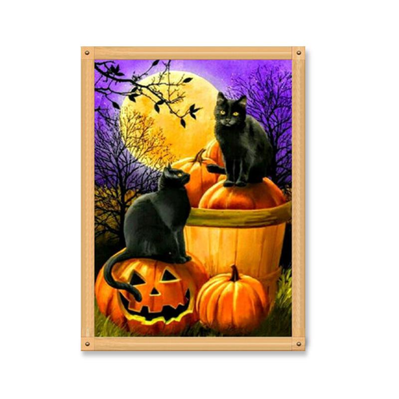 5D алмазная живопись полный алмаз Diy круглый алмаз Хэллоуин животное ручная работа Алмазная вышивка мозаика украшение дома подарок