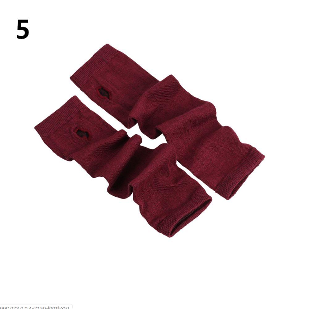 Мягкий полосатый нарукавник с длинным рукавом, длинная перчатка без пальцев, вязаные перчатки, напульсник, митенка до локтя