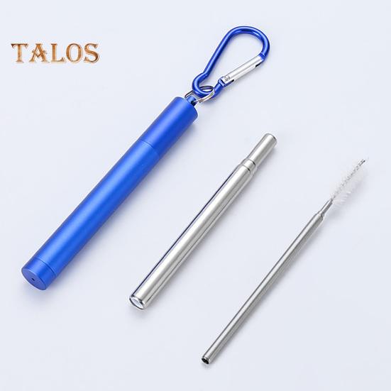 1 комплект телескопической соломинки, съемная нескользящая многофункциональная телескопическая соломинка из нержавеющей стали с футляром для хранения для детей