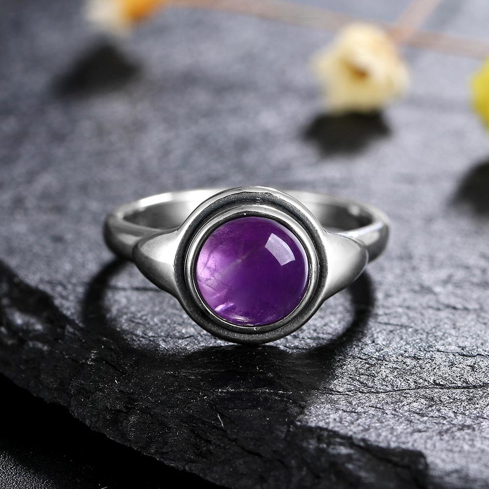 CopperRings Кольца с натуральным аметистом для женщин Свадебные кольца Подарок на годовщину Изящные ювелирные изделия