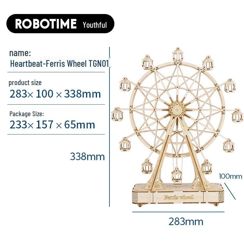 Вращающаяся деревянная карусель музыкальная шкатулка - подарок ручной работы