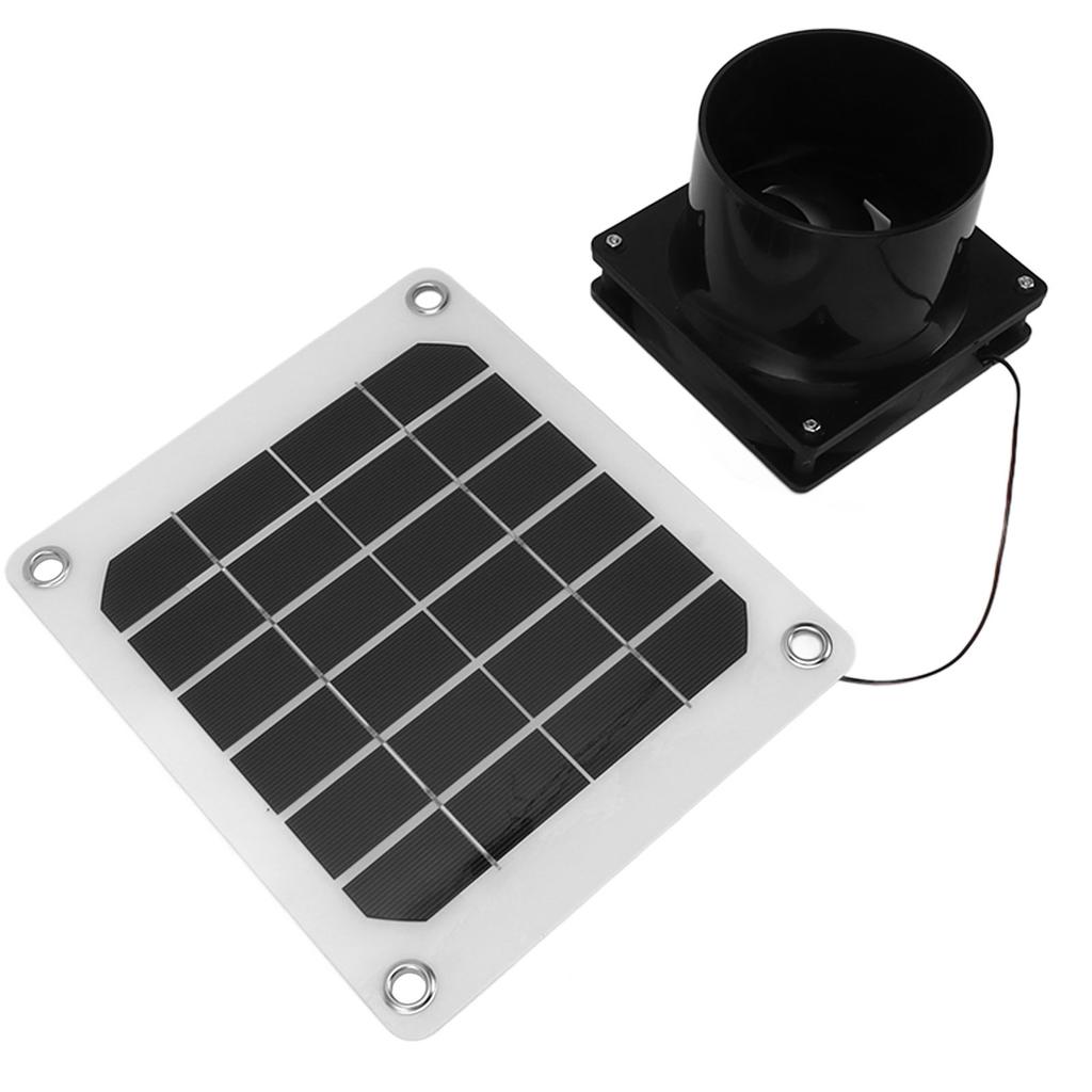 Solar Panel Powered Fan 10W Solar Powered Exhaust Fan for Round Pipe ABS Solar Panel Ventilation Fan Kit for Pet House
