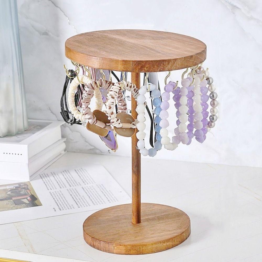 Подставка для ювелирных изделий из цельного дерева, подвесная стойка для хранения ювелирных изделий, подвеска на цепочке