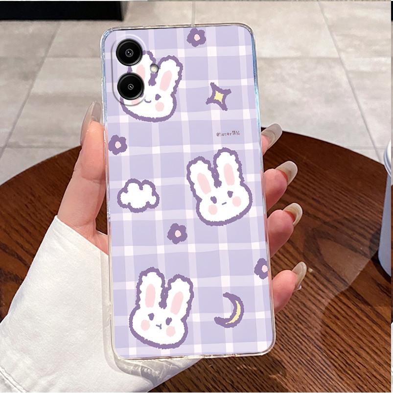 Чехол для Samsung Galaxy F70e 5G SM-E076B Милый Кролик Любовь Забавный Прозрачный Мягкий Силиконовый ТПУ Чехол для Телефона Для Samsung F 70e Задняя Крышка
