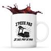 Mug - PLANETEE - J’peux Pas Je Suis Prof De Yoga - Céramique 330 Ml - Lave-vaisselle - Imprimé En Bretagne