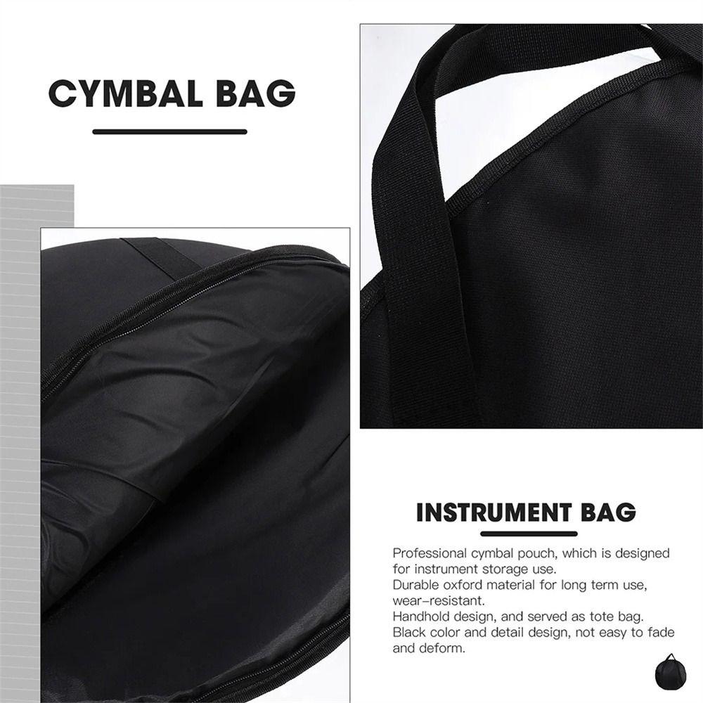 Double- Layer Cymbal Bag Carry Handle Cymbal Gig Bag Cymbal Storage Case Travel Container