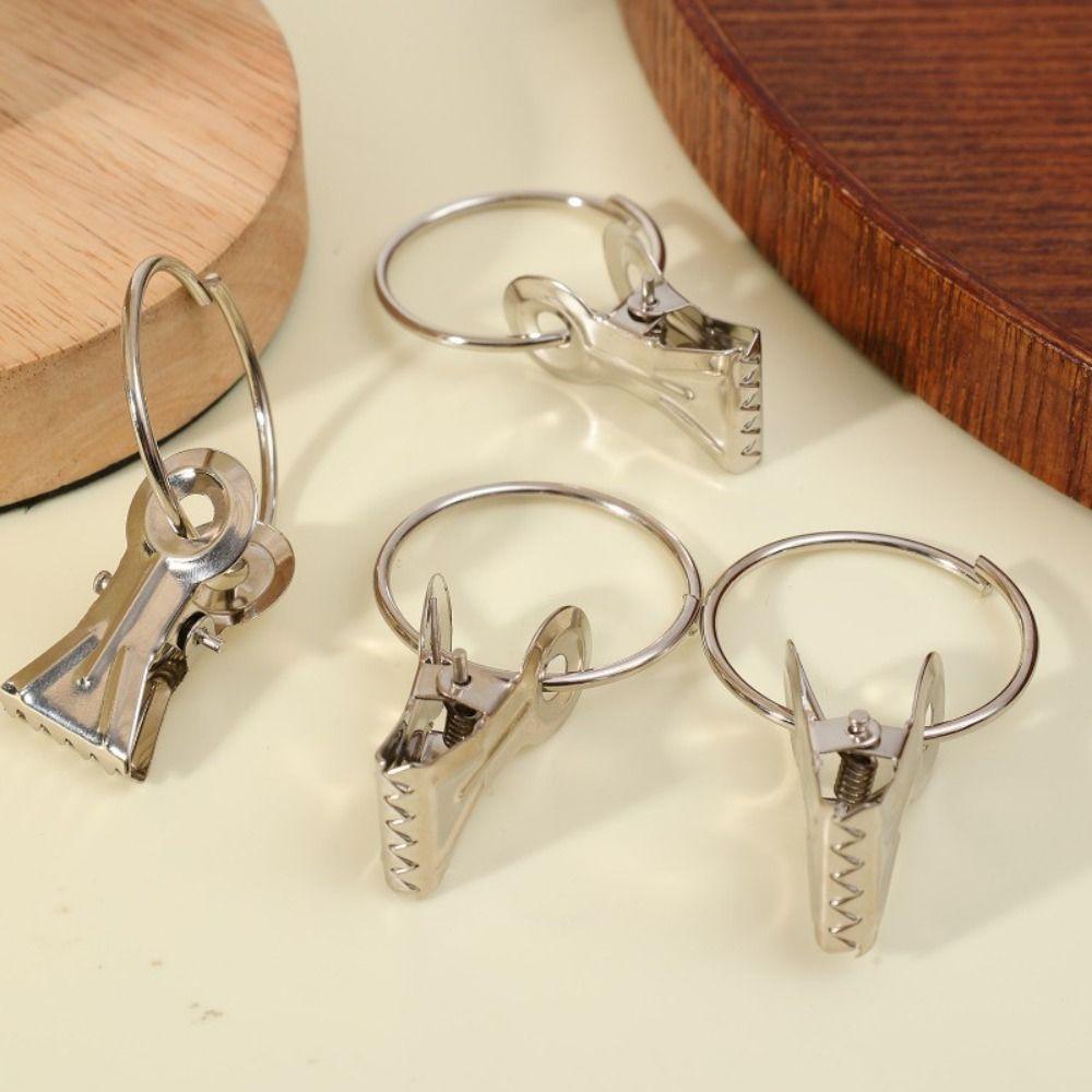 10 шт. Зубчатые зажимы для штор Металлические гибкие кольца для подвешивания штор Прочные нескользящие крючки для штор и белья