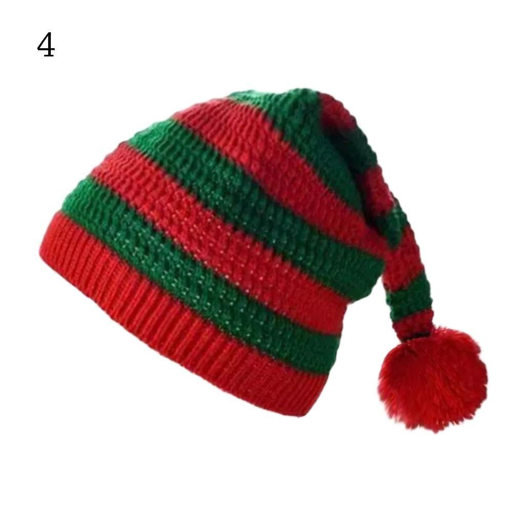Pom Pom Ball Beanie Santa Caps Knitted Xmas Decor Winter New Year Decorations for Women Men