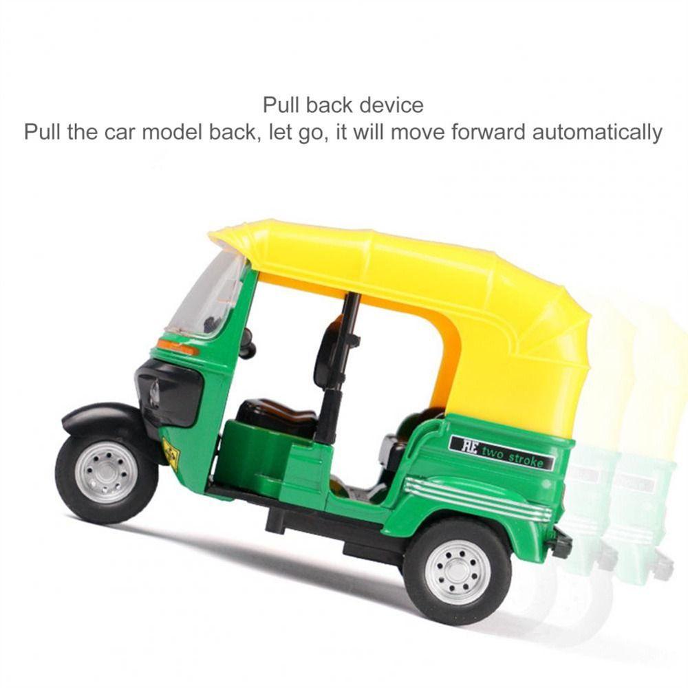 Car Play Toy Decoration Accessory Tricycle Model Tricycle Toy Indian Tricycle Simulation Tricycle