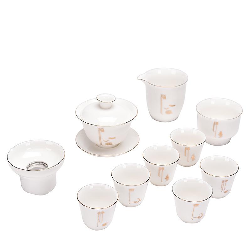 Нефритовый набор с чашей мастера в китайском стиле Jingzi Белая фарфоровая чаша для кунг-фу