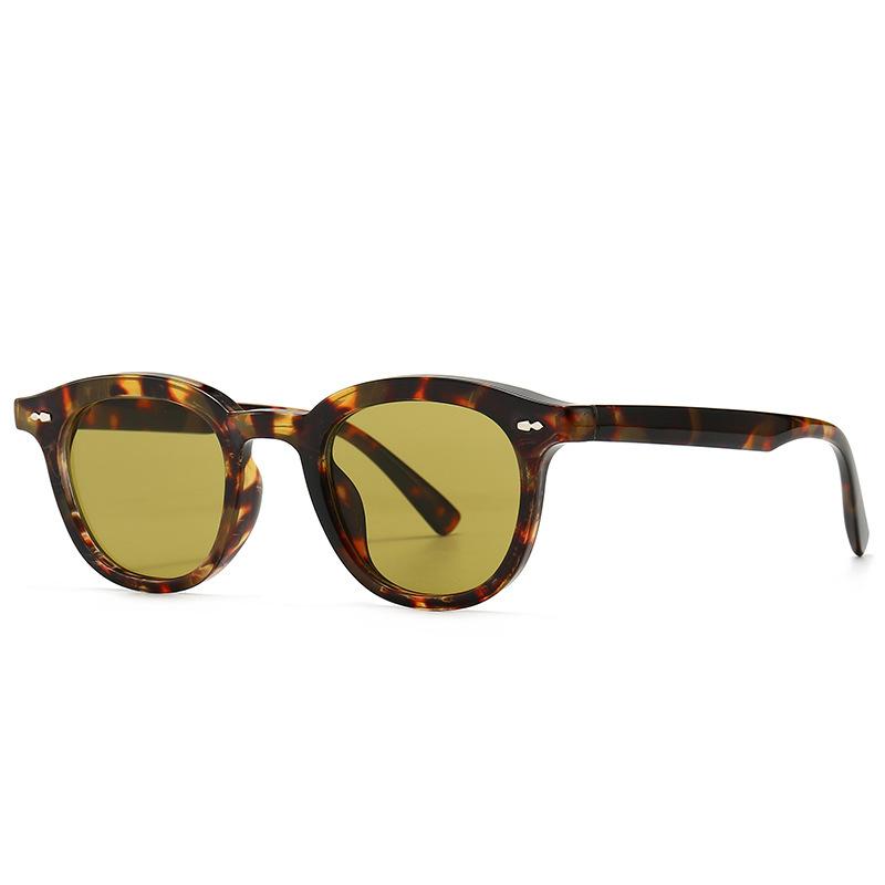 Модная круглая женская оправа для очков с защитой от синего света, ретро солнцезащитные очки, украшение заклепками, оптические мужские очки оранжевого цвета