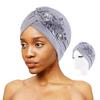Women Hat Good Stretch Wind-proof Tear-resistant Anti-shrink Brimless Warm Sequin Trim Flower All Match Turban Hat Fashion Accessory