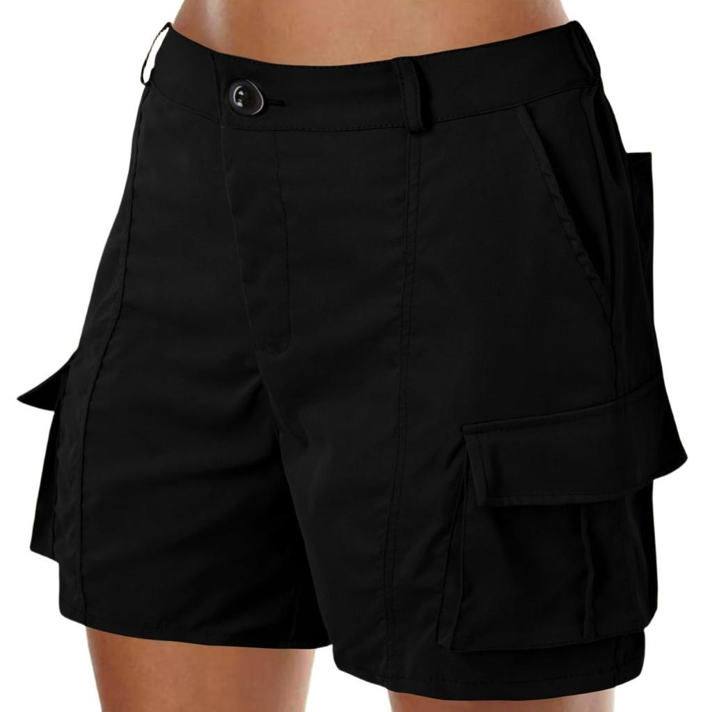 Женские повседневные однотонные шорты с высокой талией и эластичным поясом